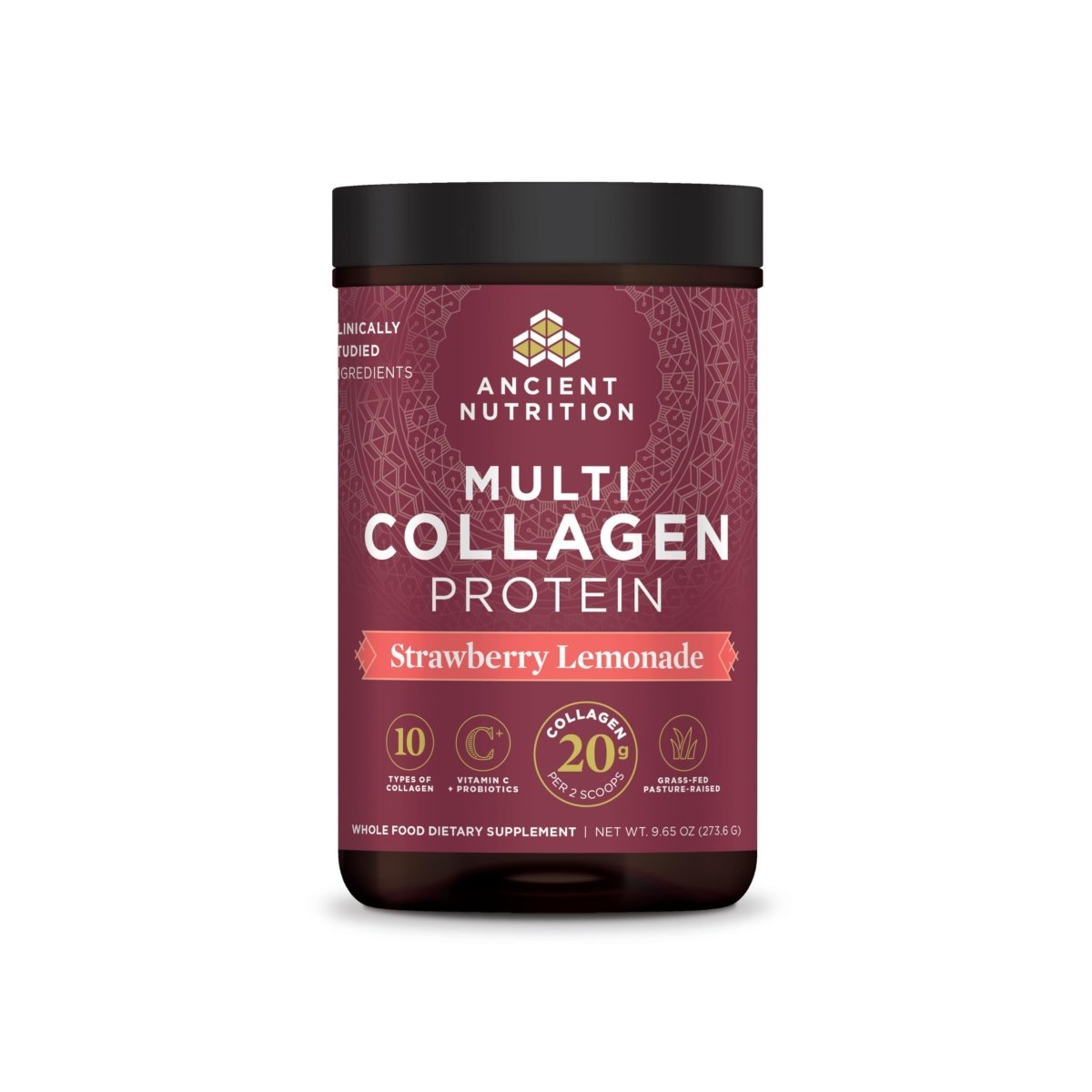 Ancient Nutrition Multi Collagen Protein Powder – Strawberry Lemonade (24 Servings) - Strawberry Lemonade - JHW
