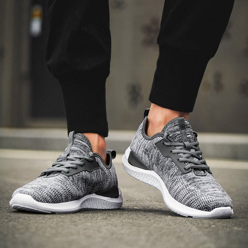 Breathable Flyknit Running Shoes - Dark Blue - JHW