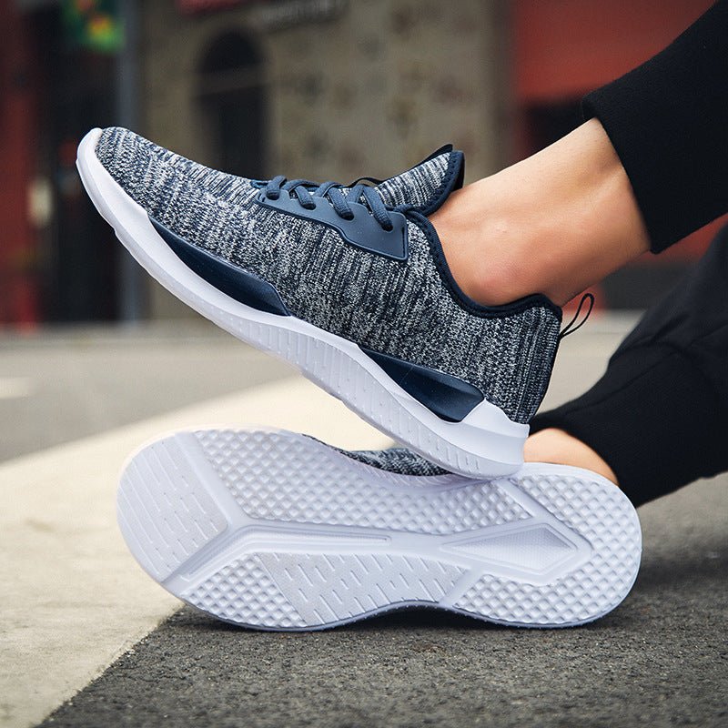 Breathable Flyknit Running Shoes - Dark Blue - JHW
