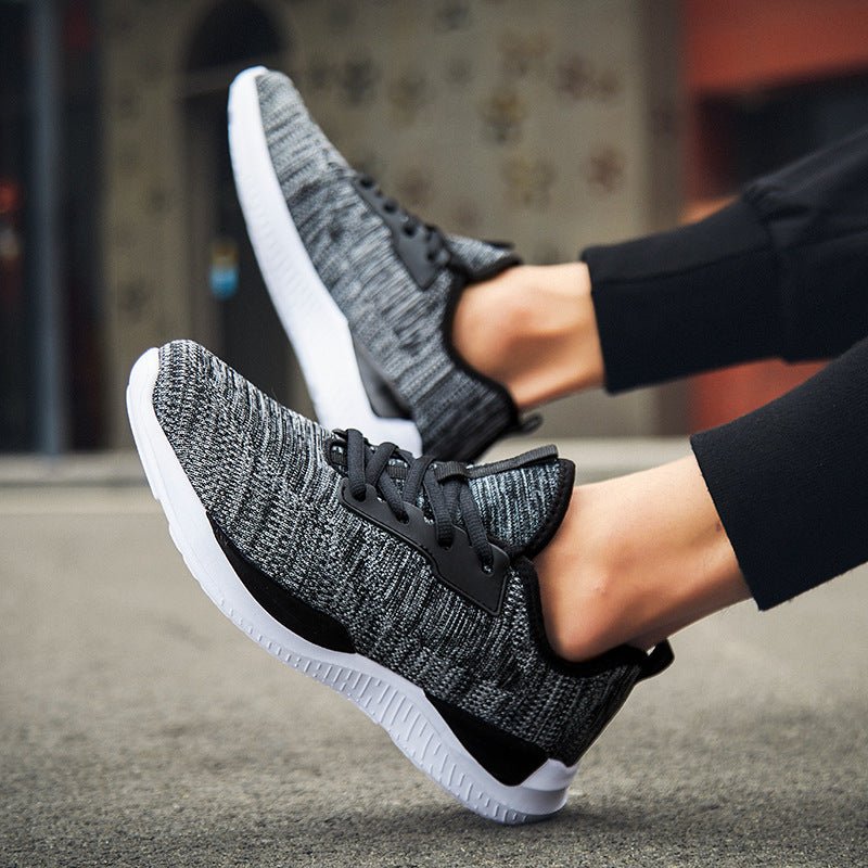 Breathable Flyknit Running Shoes - Dark Blue - JHW