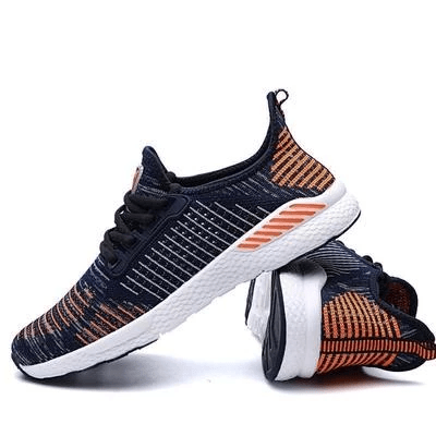 Breathable Flyknit Running Shoes - Dark Blue - JHW