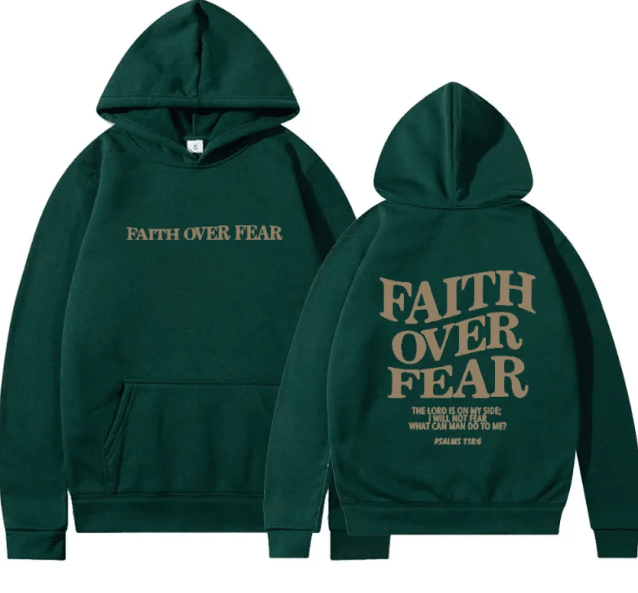 Faith Strong Hoodie - Dark Green - JHW