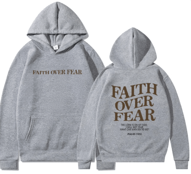 Faith Strong Hoodie - Light Grey - JHW