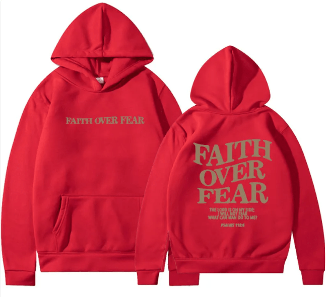 Faith Strong Hoodie - Red - JHW