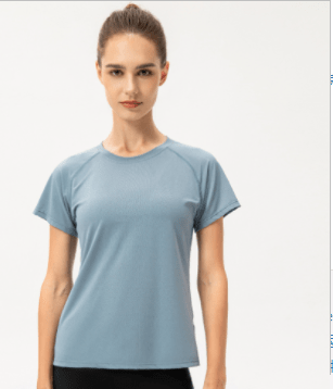 FlexGlow Women's Ultra - Light Breathable Workout T-Shirt - Azul - JHW