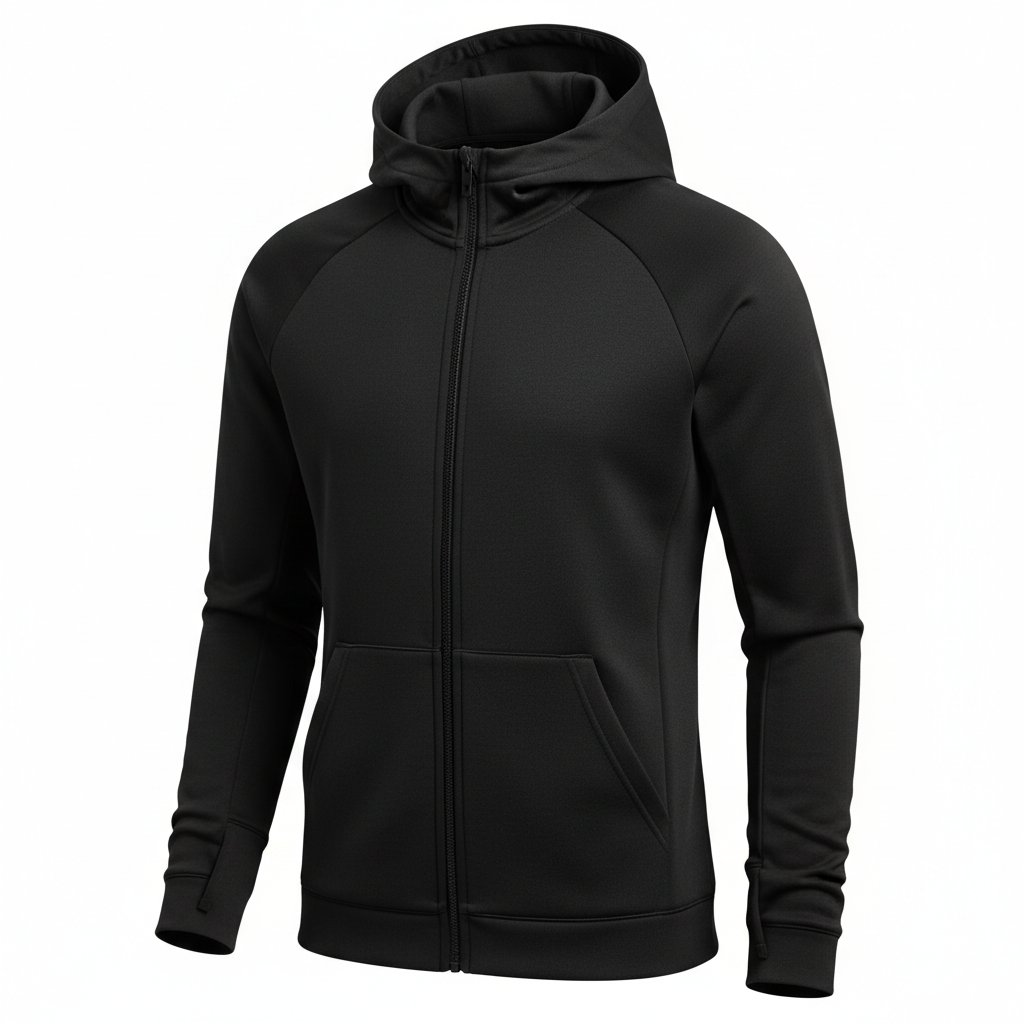 Performance Zip-Up Hoodie - Black