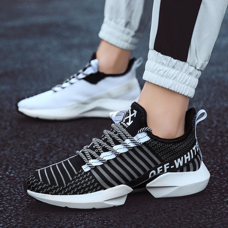 Men's and Women's Breathable Mesh Running Shoes - black - JHW