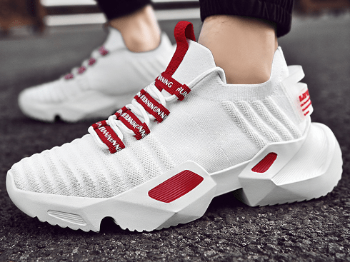 Men's and Women's Breathable Mesh Running Shoes - black - JHW