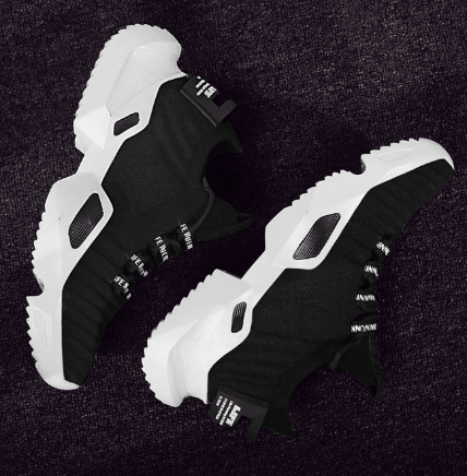 Men's and Women's Breathable Mesh Running Shoes - black - JHW