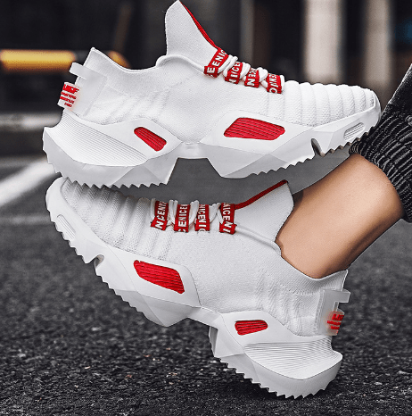 Men's and Women's Breathable Mesh Running Shoes - black - JHW