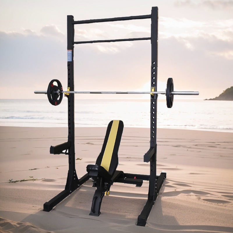 Multi - Functional Home Gym Weight Bench and Squat Rack - Black bright 1600 - JHW