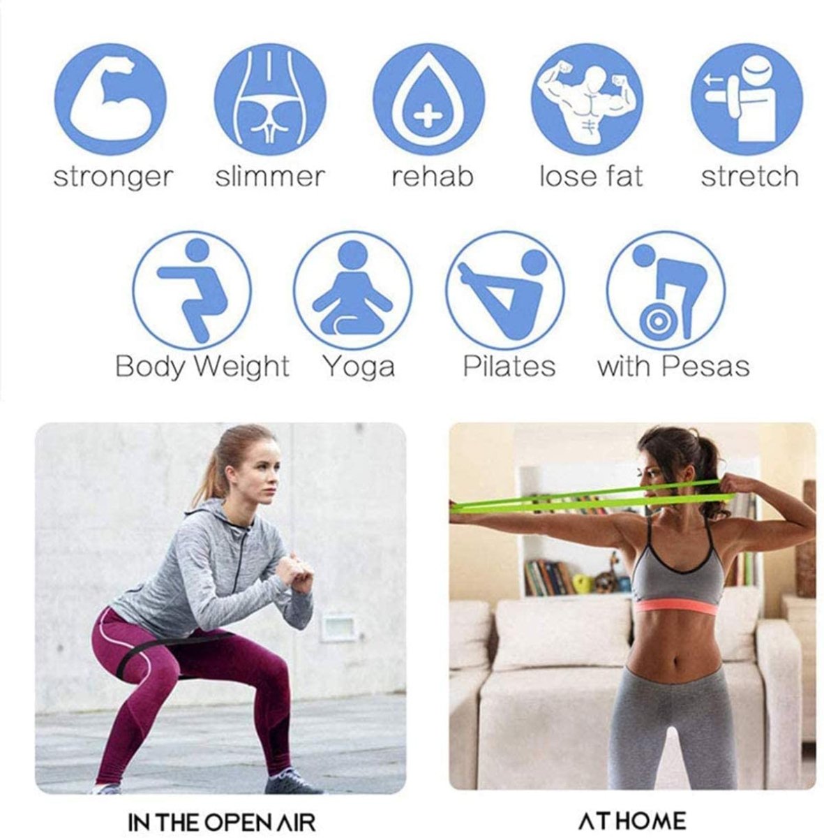 Resistance Exercise Bands 5pcs - JHW