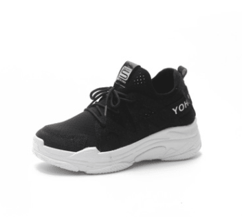Spring Casual Women's Sneakers - Breathable Running Shoes - Black - JHW