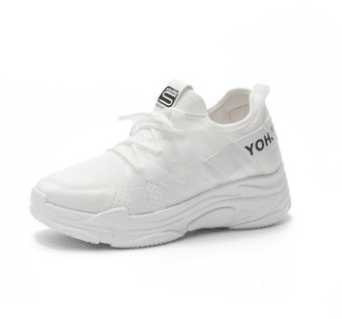 Spring Casual Women's Sneakers - Breathable Running Shoes - White - JHW