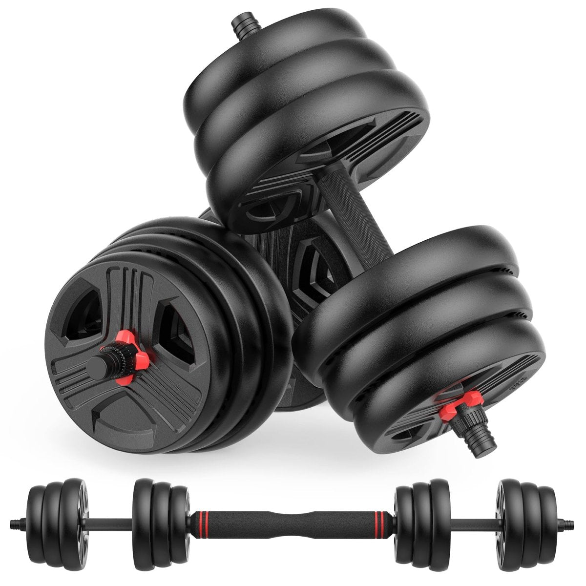 UKEEP Adjustable Dumbbells Set (20–90 lbs) - 2 IN 1 20LB (10.0LB Pair) - JHW